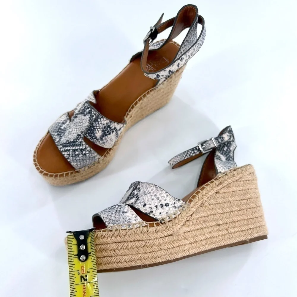 FRANCO SARTO Talya Espadrille Wedge Sandal Snake print size 9.5 M